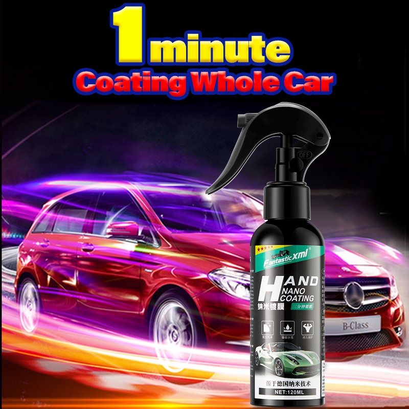 3 in 1 High Protection Fast Car Ceramic Coating Spray, Car Scratch Nano  Repair Spray, Car Coating Fast Wax Polishing Spray, Fast car Coating, Fast  fine Scratch Repai-(100ml*2pcs) + Brush Cloth 