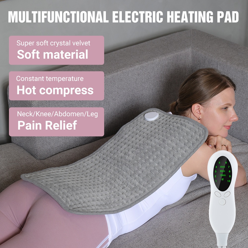 Hailicare Electric Heating Pad Back Neck Massager Menstrual Pain Relief