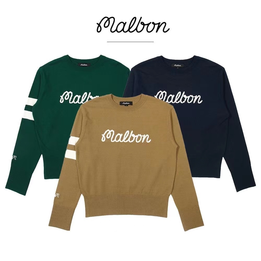 2023 Korea Malbon Ladies Autumn Winter New Style Knitted Sweater Golf Outdoor Sports Long 