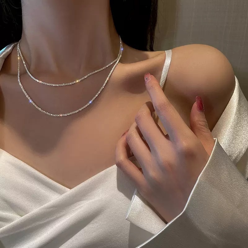 S925 sterling silver necklace Cauliflower chain advanced collarbone ...