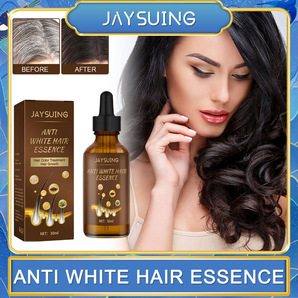 Jaysuing 30ml Anti White Hair Serum Gray To Black Repair Scalp Nourish