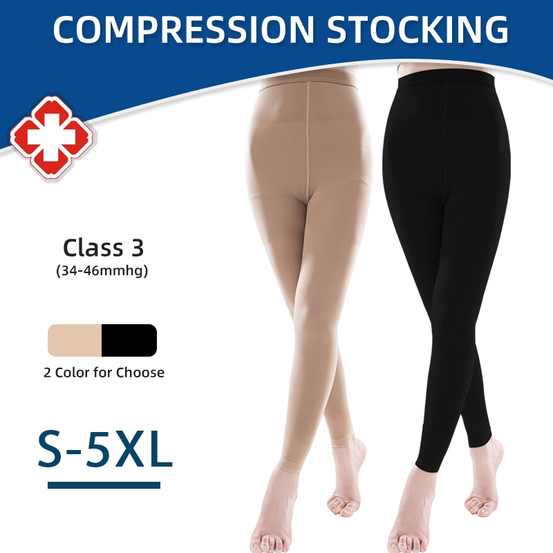 34-46mmHg,Level Medical Compression Pantyhose Women Men Footless