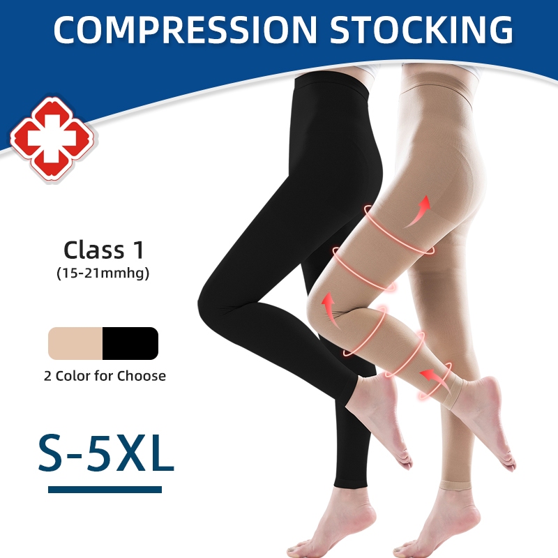 15-21mmHg Footless Medical Compression Pantyhose Stockings for Women Men  Opaque Varicose Veins Pressure Socks Size S-5XL