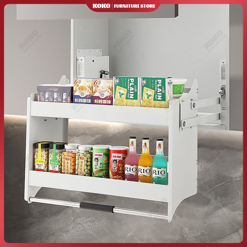 Kitchen lifting lifting basket 304 stainless steel dish storage