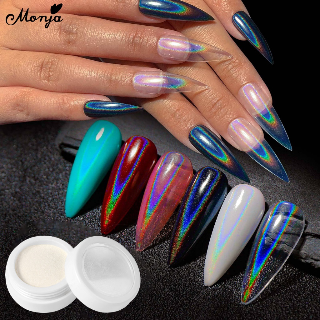 Holographic Nail Powder Chrome Laser Mirror Glitter Design Nail