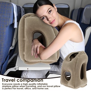 Inflatable airplane outlet cushion