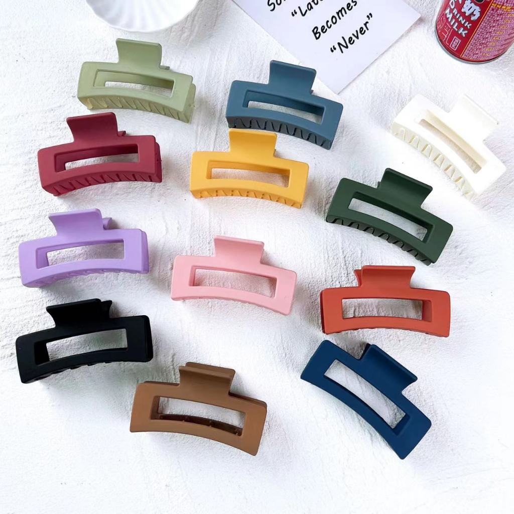 Square Frosted Clip Matte Rubber Lacquer Back Head High Ponytail Shark ...