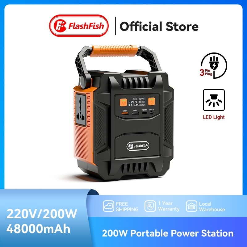 200W 173Wh Flashfish A201 Portable Power Station Camping Power Supply