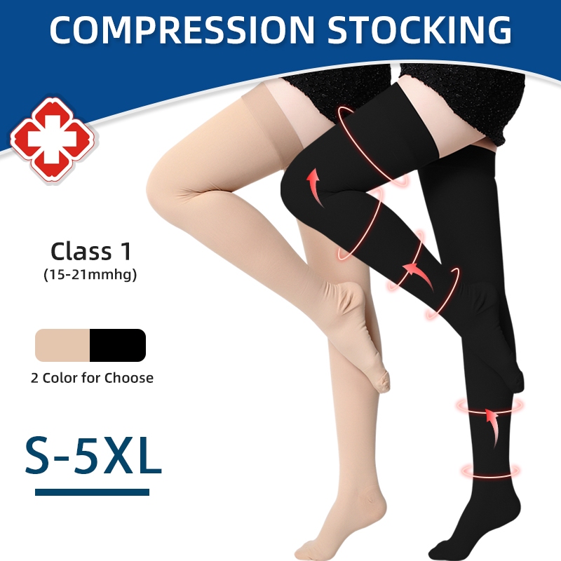 Thigh High Medical Compression Stockings Unisex Elastic Warm Sleep Care