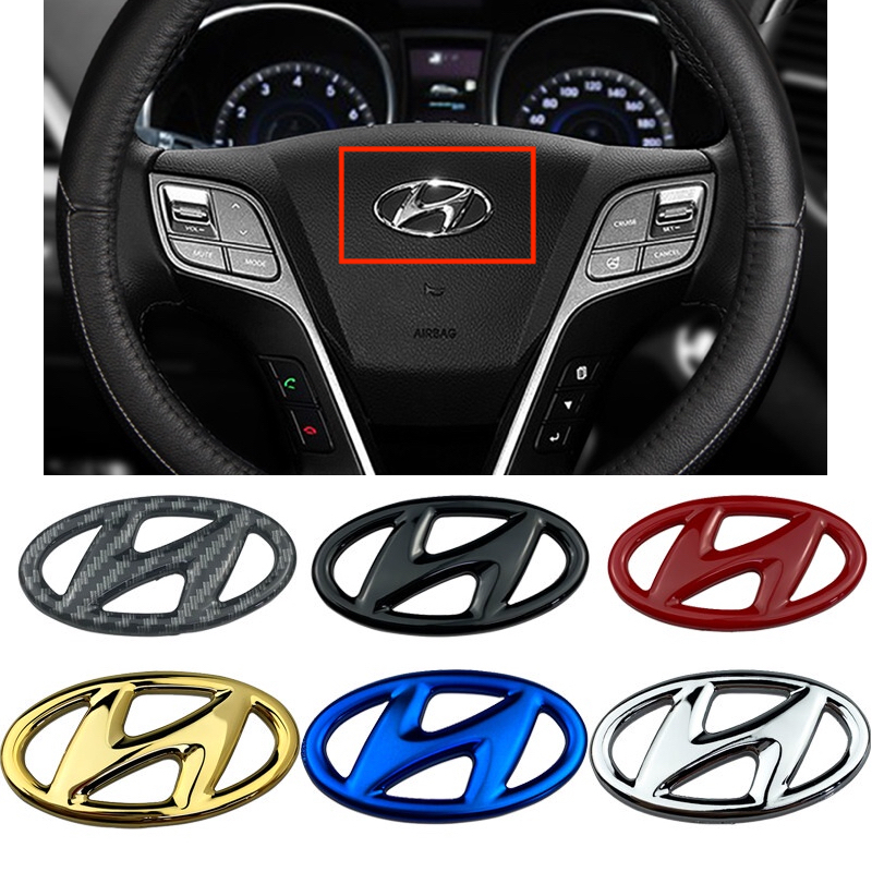 1 x ABS Hyundai Steering Wheel Logo Emblem Sticker For HYUNDAI Accent ...