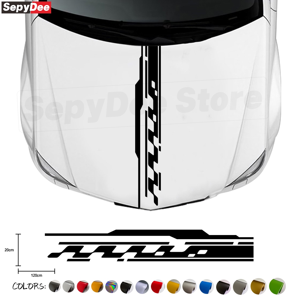 120cm x 20cm 1Pc Universal Car Head Engine Cover Sticker Hood Bonnet ...
