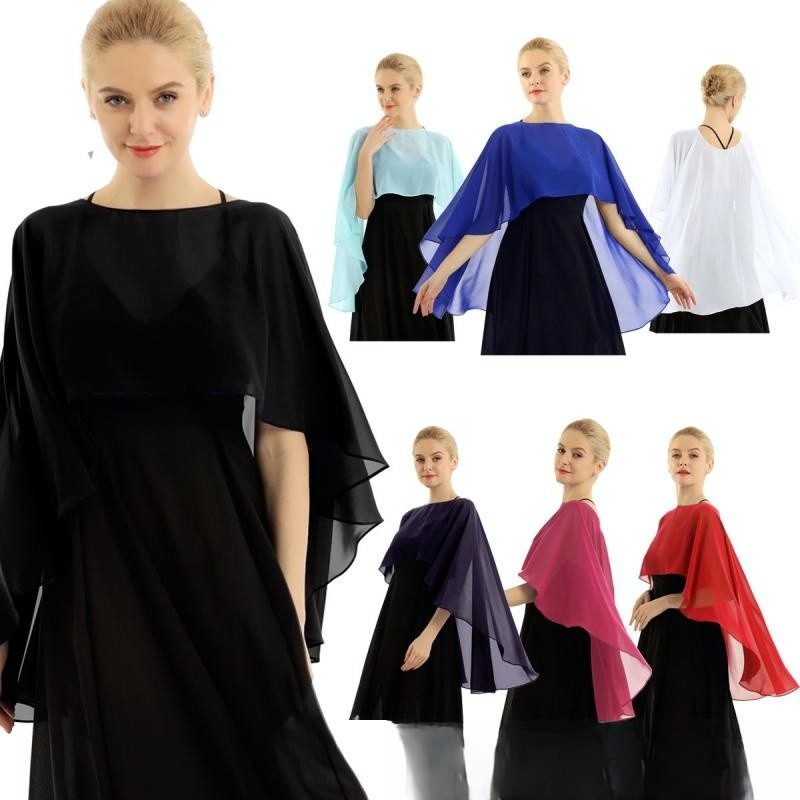 Chiffon hot sale wedding cape