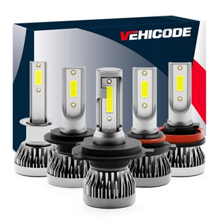 VEHICODE H1 LED Headlight Bulb 6000K White Conversion Kit Mini Car Low Beam  High Beam Fog Lights Driving Lamp (2 Pack) 