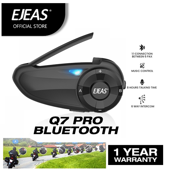 EJEAS Q7 Bluetooth 5.0 Motorcycle Intercom Helmet Headset 7 Riders