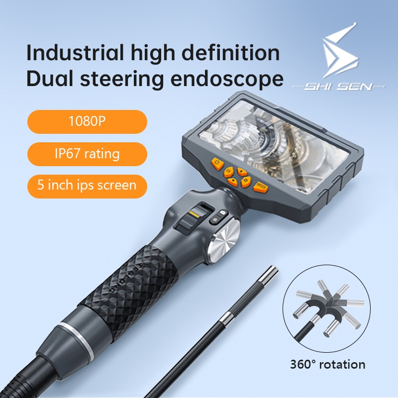 SHISEN Industrial Endoscope 6.2mm HD 5 Inch IPS 180°Rotation Sightscope