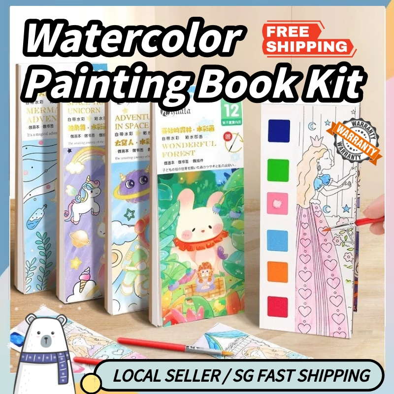 SG Stock Pocket Watercolor Painting Book Kit With Paints Goodie Bag ...