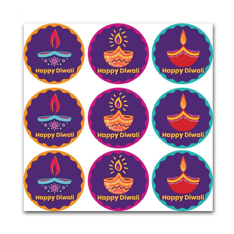 Diwali Decor Sticker Deepavali Gift Package Sealing Stickers | Shopee ...