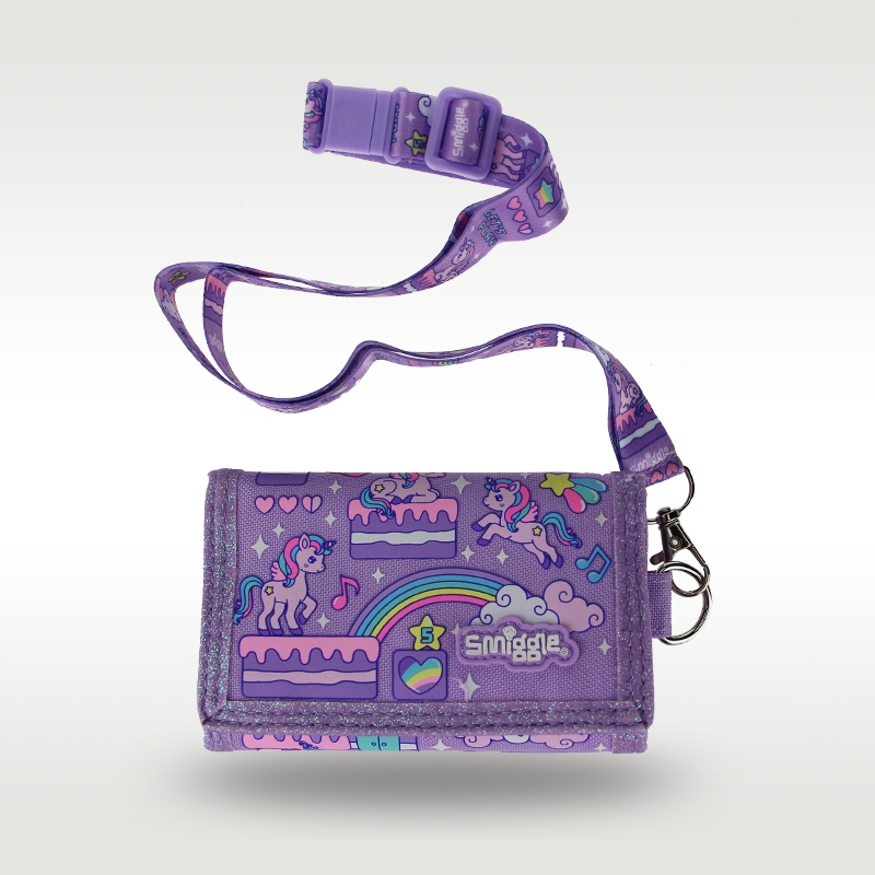 children's wallet girl cute kawaii messenger bag purple unicorn