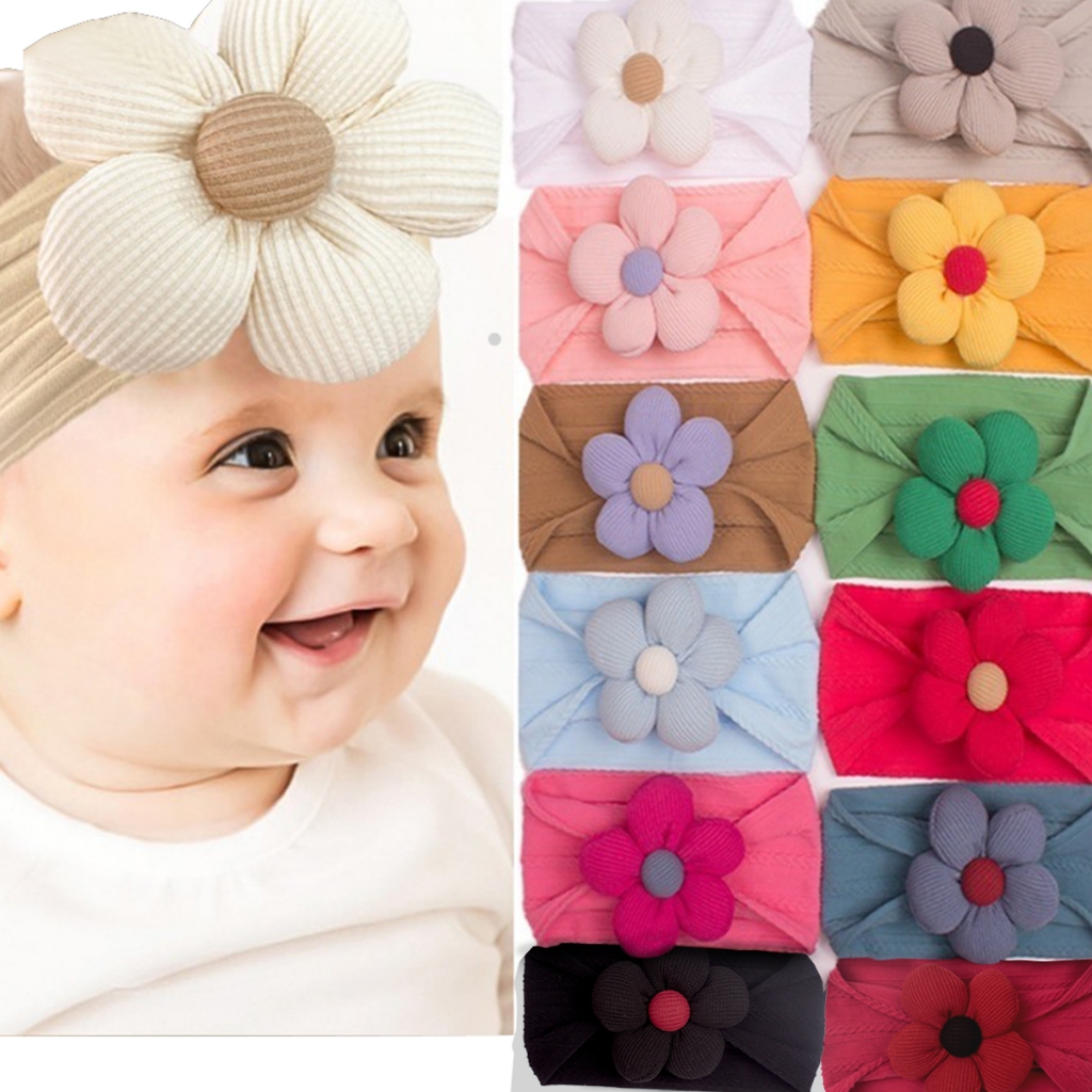 Baby Headband Cute Flower Turban Newborn Baby Girls Elastic Hair Bands