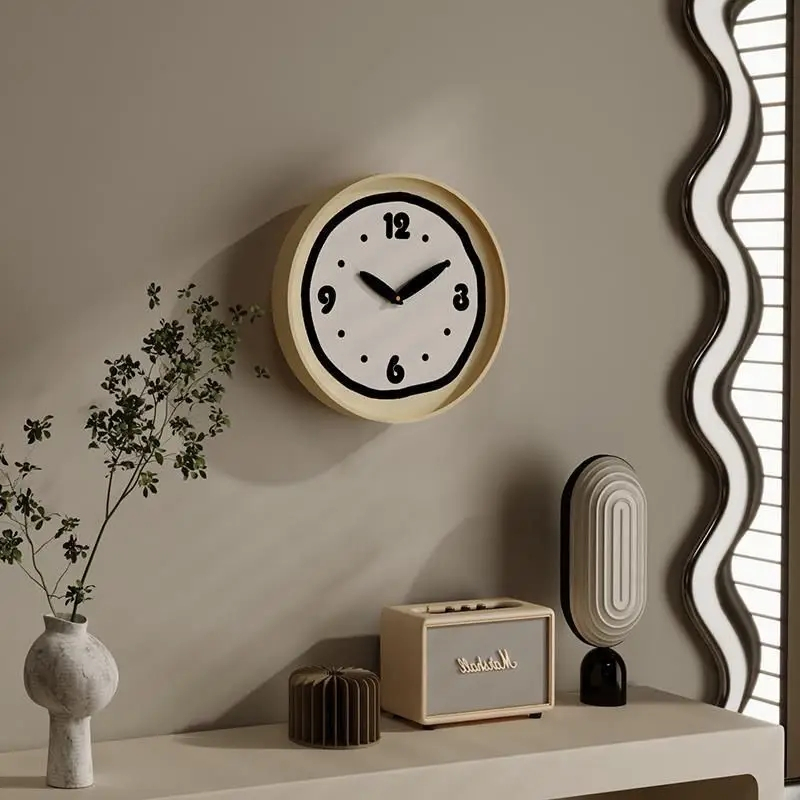 Cream INS Wall Clock Home Decor Nordic Silent Fashion Simple ...