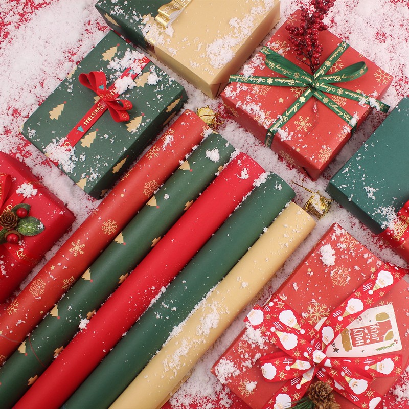 Christmas Diy Wrapping Paper Set Christmas Kraft Paper /70*50cm ...