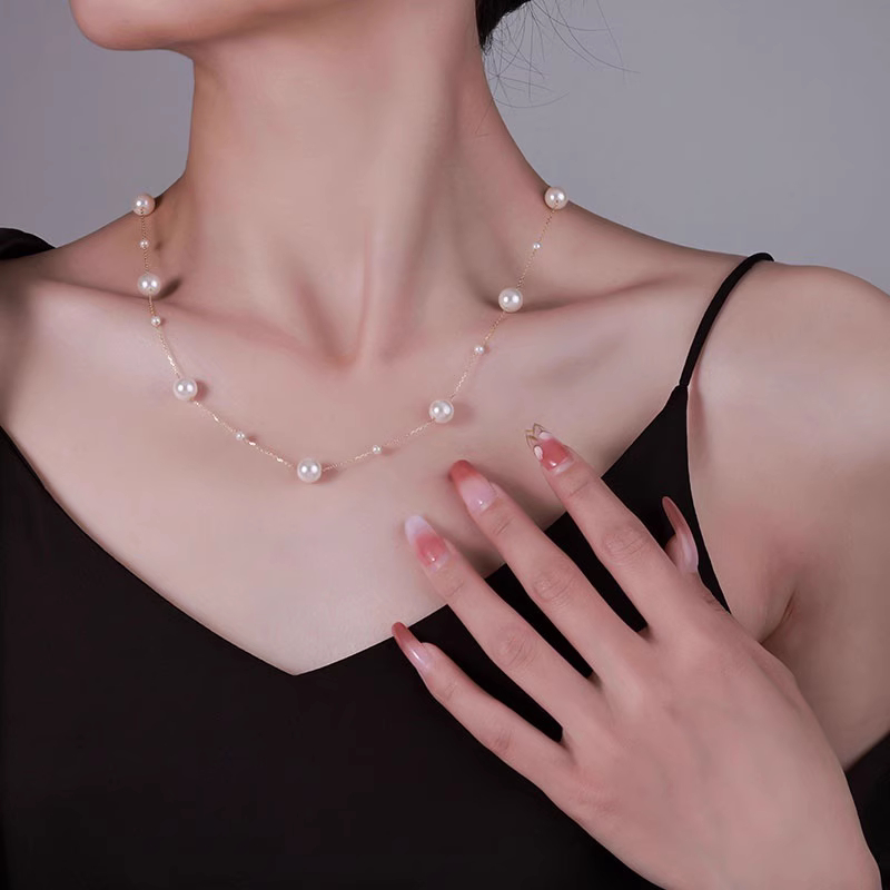 HEL Fashion Women Faux Pearl Charm Pendant Chain Choker Short Necklace Jewelry Shopee Singapore