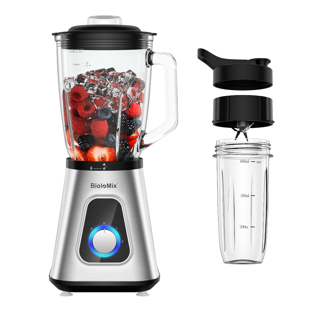 1300W Smoothie Blender with 1.5L Glass Jar, Personal Blenders Combo for
