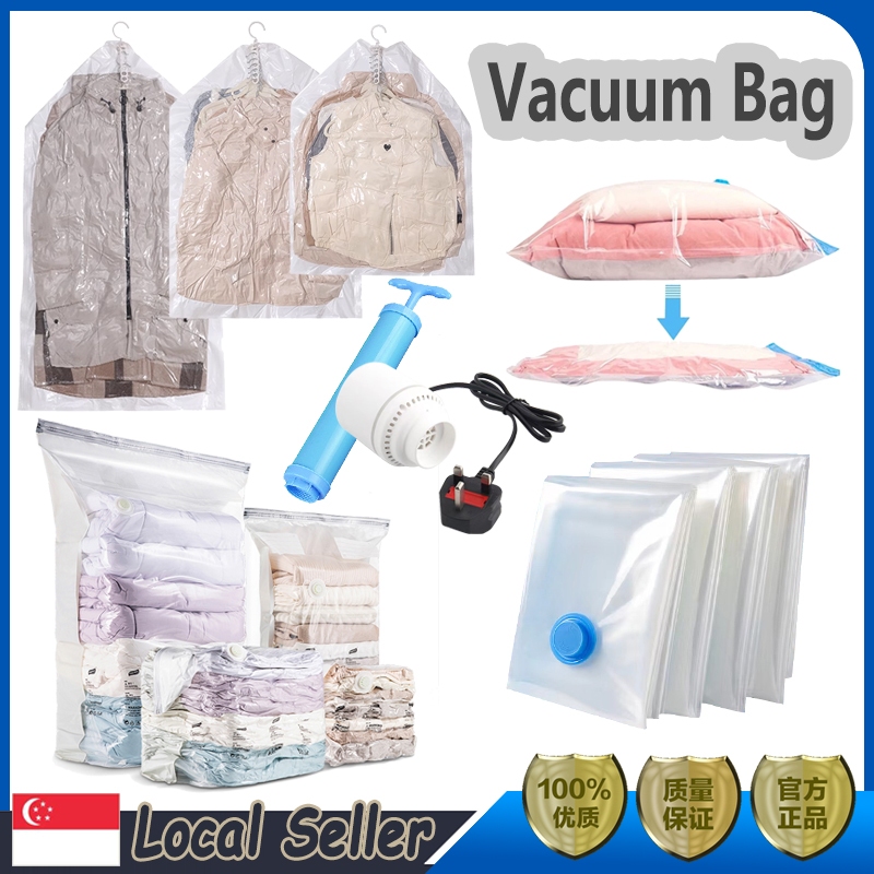 [SG Seller] Travel Vacuum Storage Bag for Cloth Vacuum Bags Hanging Bag ...