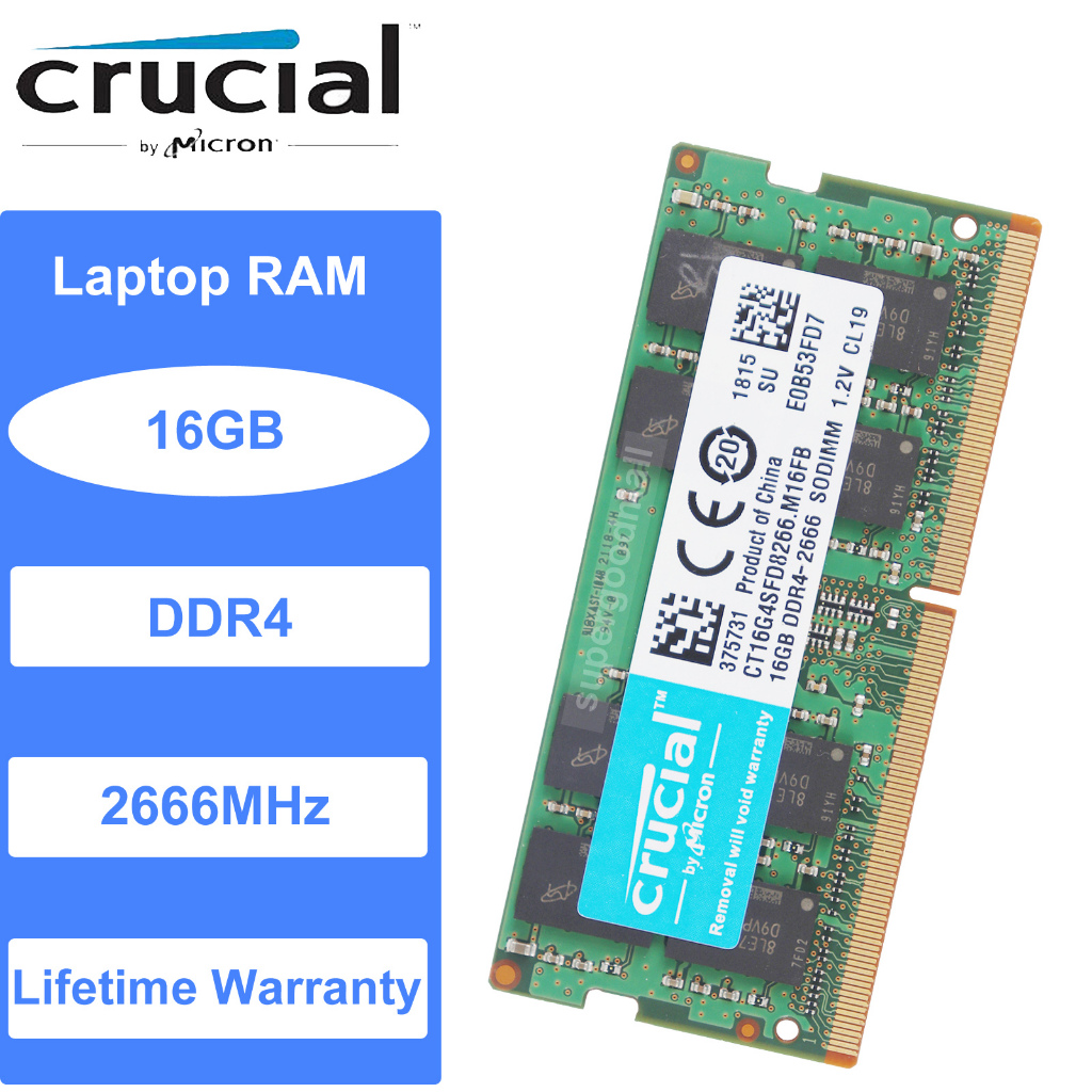 Crucial 16GB DDR4-2666 SODIMM | CT16G4SFRA266 