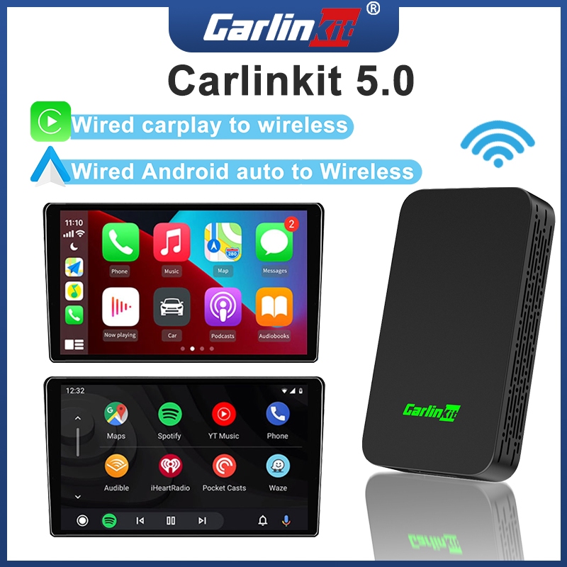 2023 CarlinKit 5.0 2air CarPlay Android Auto Wireless Adapter Portable  Dongle for Car Radio with Wired CarPlay/Android Auto