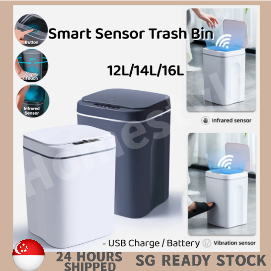 【SG READY STOCK】Smart Sensor Dust Bin Smart Waste Infrared Motion ...