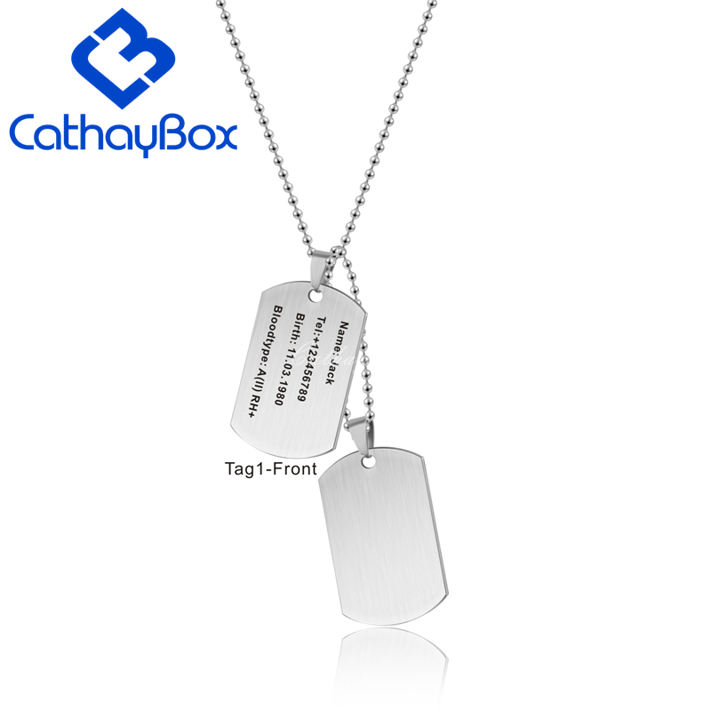 Custom Engrave Dog Tag Necklace A Pair Military Army Stainless Steel ID Pendant for Kids CB01A097S Shopee Singapore