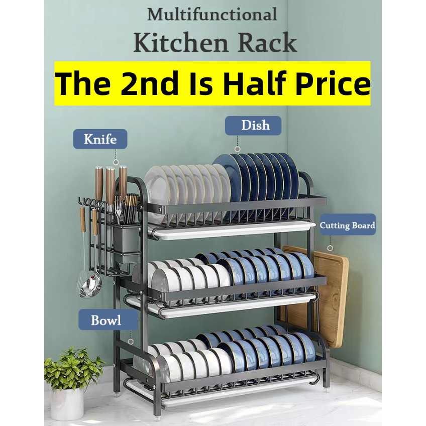Multifunctional plate rack Kitchen Dish Organizer holder tableware