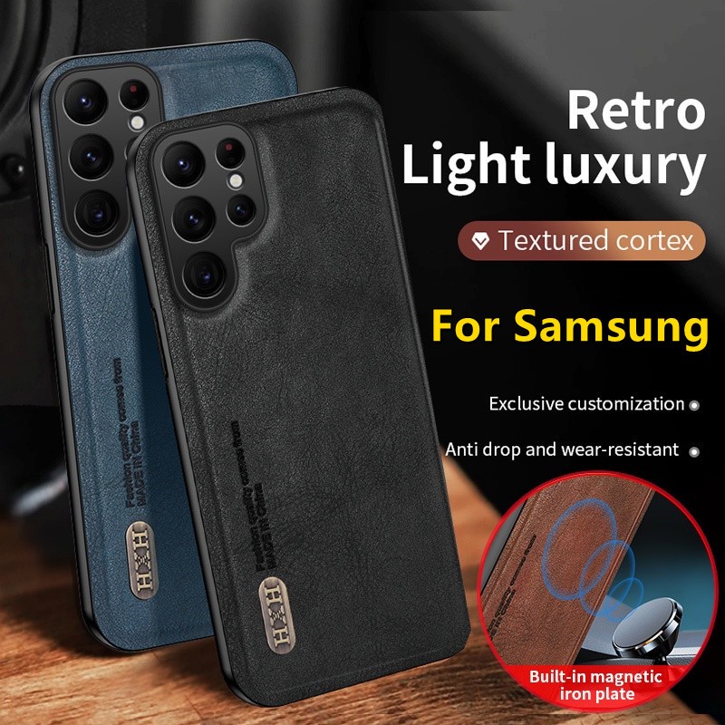 Luxury Leather Casing For Samsung Galaxy S24 S23 S 24 23 Ultra Plus S24ultra S24 S23fe S23ultra