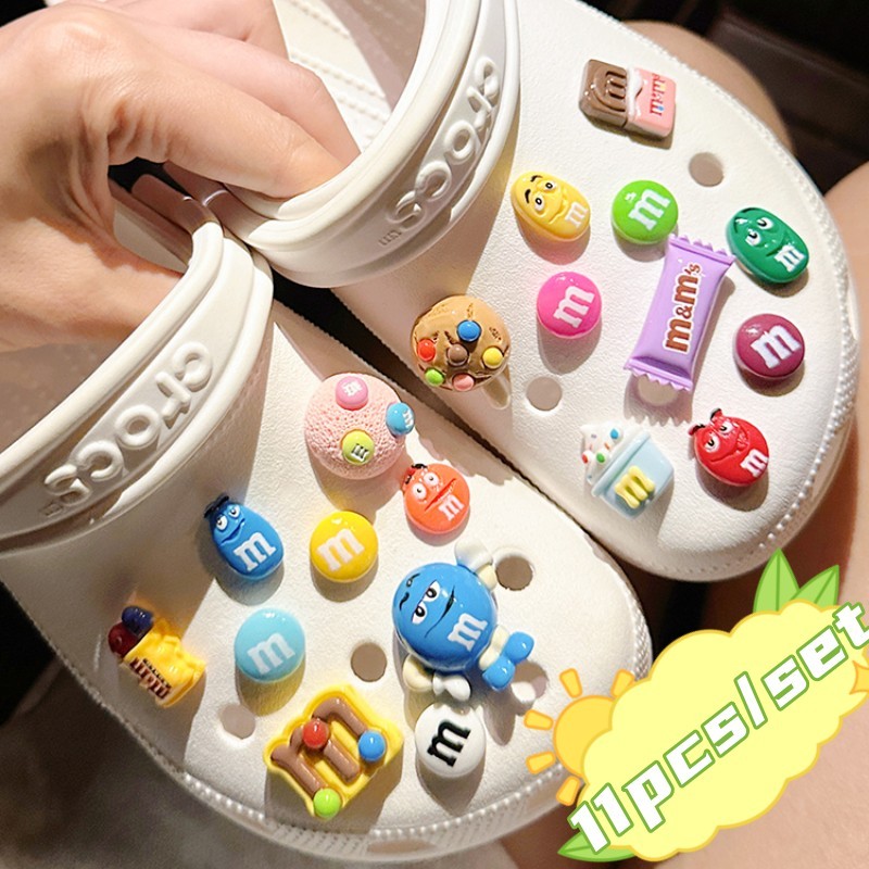 11 Pcs/set M&M Chocolate Candy Shiny Rainbow Bean Ice Cream Lollipops ...
