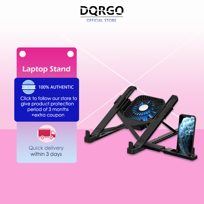 [FREE Gift] DQRGO Laptop Cooler Foldable Laptop Stand with Fan