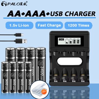 PALO – piles rechargeables AA, 3000mAh, Ni-MH, AA, avec chargeur