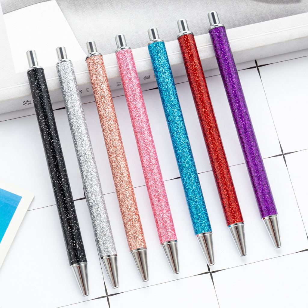 7 pcs High Gloss Powder Color Neutral Pen 0.8mm Ballpoint Writing Pens for  Journal Album