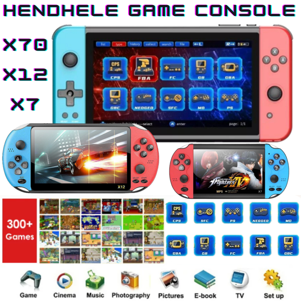 PSP X70 Handheld Game console 7 inch HD Screen Retro Game Support  Two-Player Game 5800 Games | Shopee Singapore