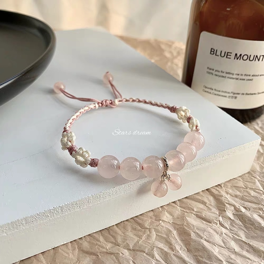 Raw rose quartz on sale bracelet