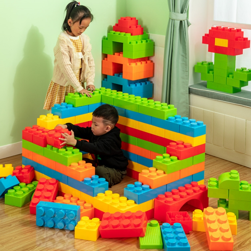 Kids Building Blocks Large Particle Stacking Block Educational Toy Set ...