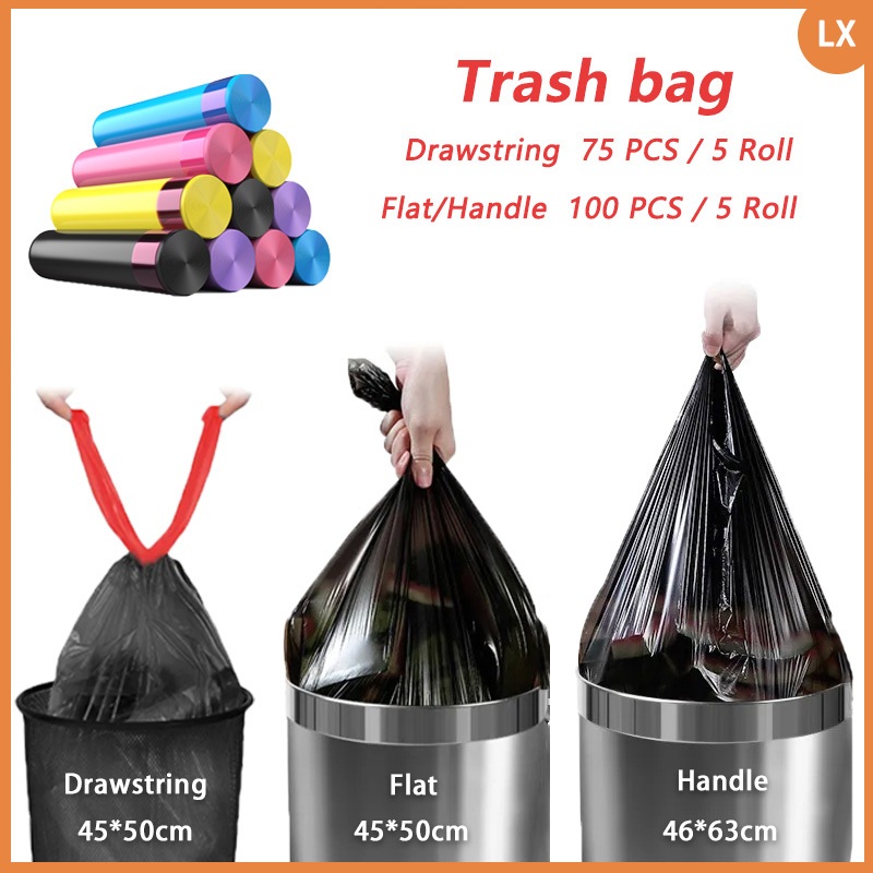 Trash Bags, 5Roll/100 Counts Small Garbage Bags for Office, Kitchen,Bedroom Waste  Bin,Colorful Portable Strong Rubbish Bags - AliExpress