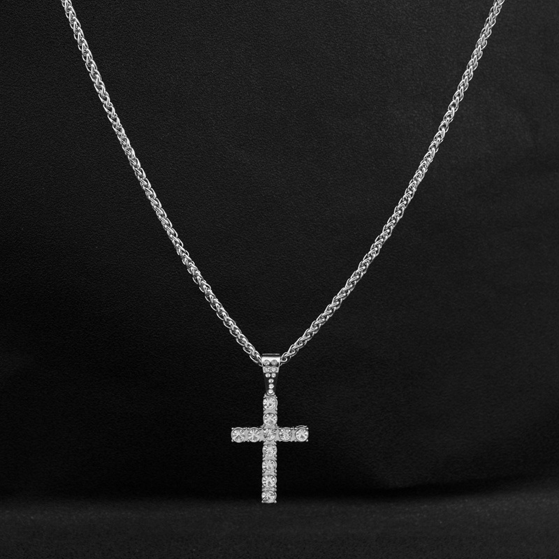 Mens gold clearance diamond cross