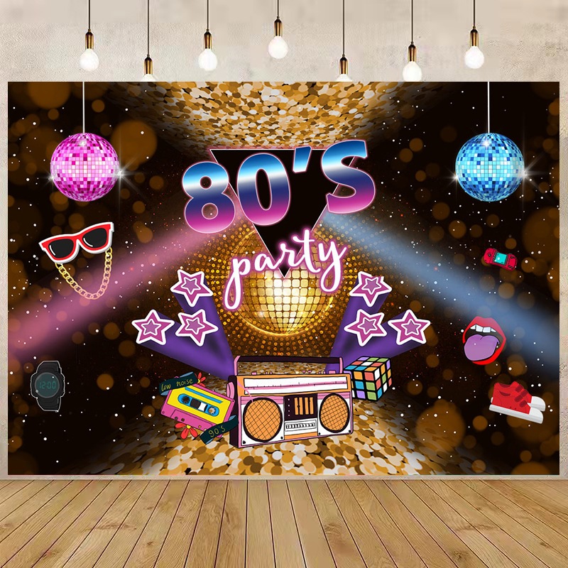 7x5ft 80'S Party Photography Backdrop 80'S Disco Ballroom Retro Party