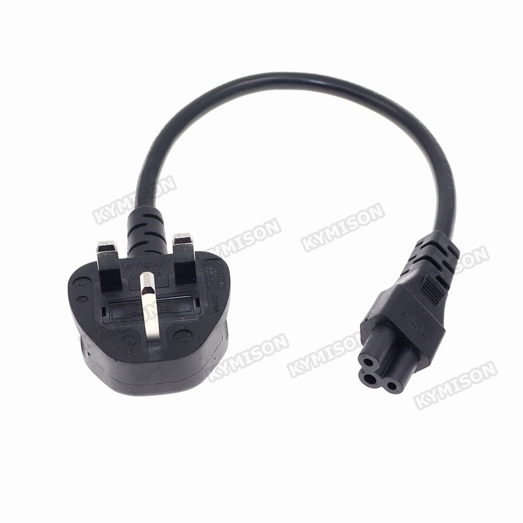 UK BS1363 Plug to IEC 320 C5 Short AC Power Cord, Singapore PSE UK BSI