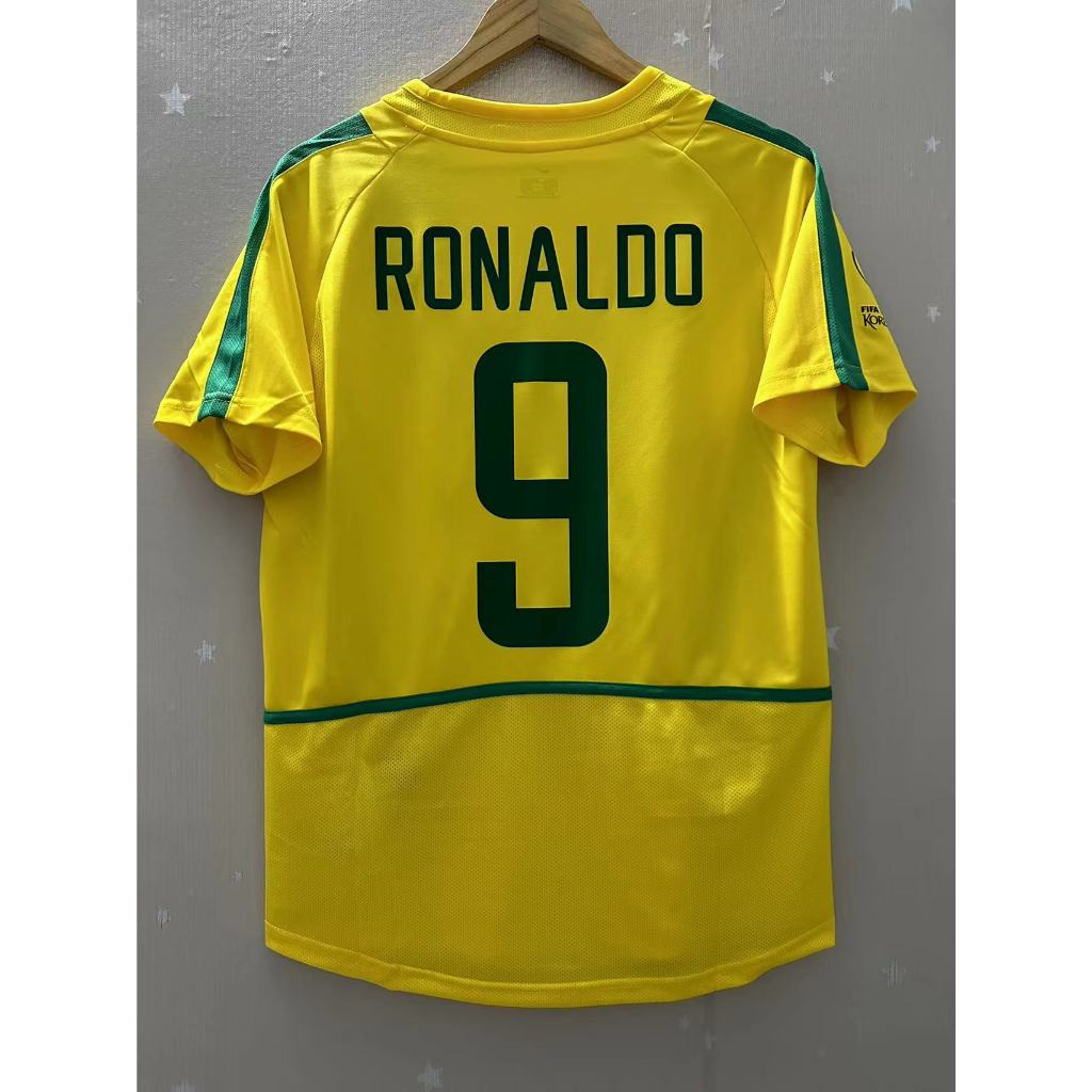 2002 Brazil RONALDO Top Quality Home Retro Soccer Jersey custom Tshirt