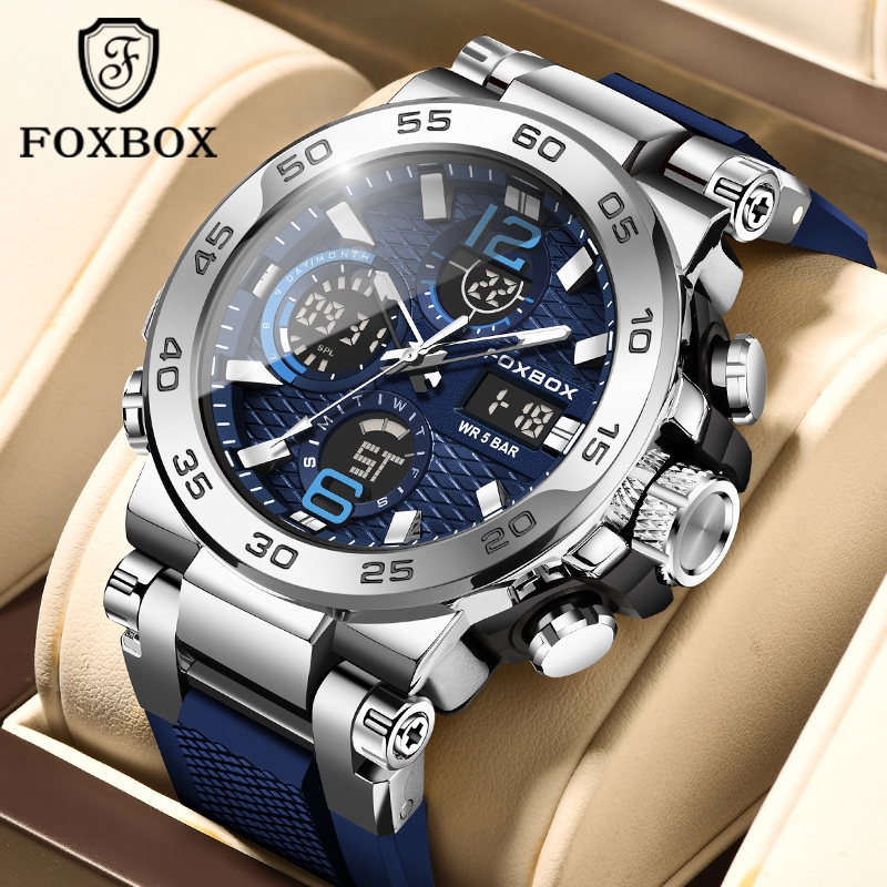 FOXBOX Original Watch For Men LED Waterproof Sport Electronic Luminous