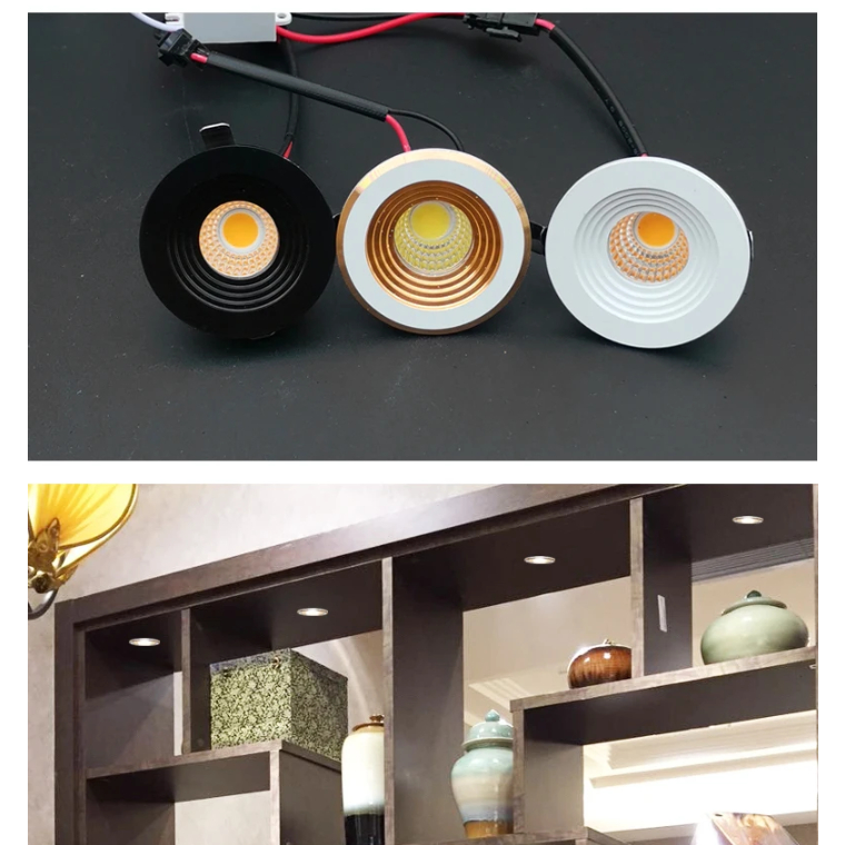 【38mm hole】Recessed Mini Spotlight 3w LED Indoor Ceiling Light Deep ...
