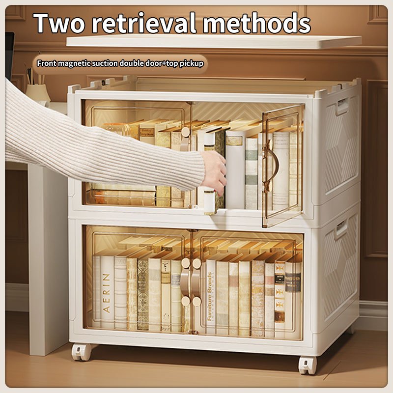 Installation free double door folding storage Large capacity