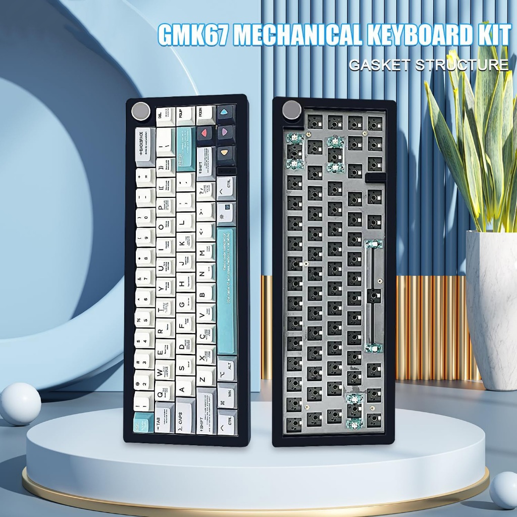 GMK67 Gasket Hot Swappable 3 Connection Mode Mechanical Keyboard Kit ...